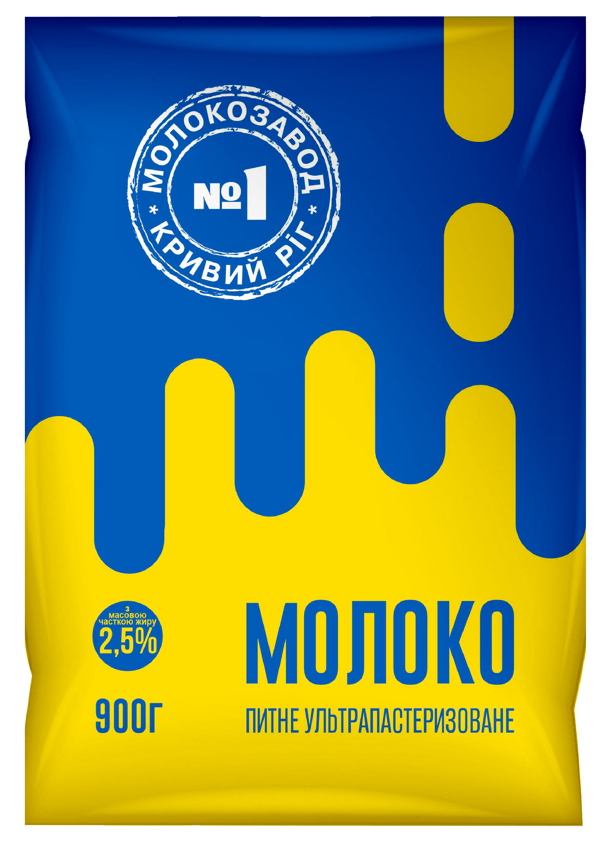 Молоко МОЛОКОЗАВОД №1 питне ультрапастеризоване 2,5% 900 г